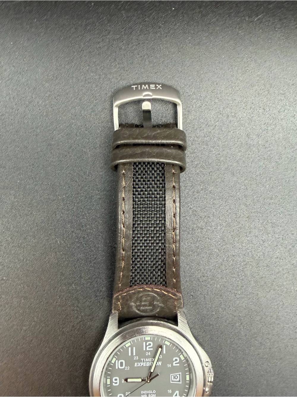 Timex Expedition Watch CR2016 cell T40091 Indiglo Leather #W05 - Picture 5 of 13